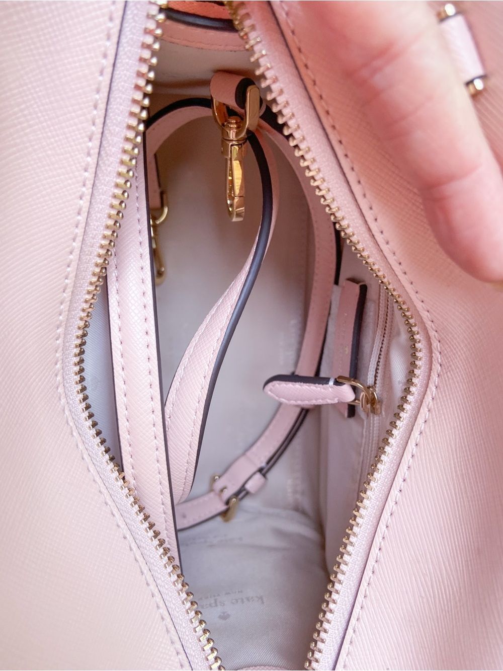 Kate Spade New York Blush Pink Leather Satchel Crossbody Balletcore NWOT - Picture 8 of 15